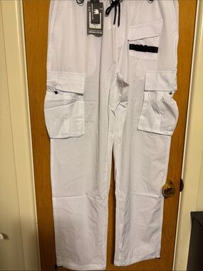 American Stitch White Cargo Pants with Utility Pockets